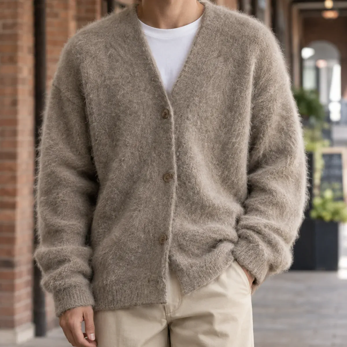 Lysander Fuzzy Cardigan — gallery photograph 1
