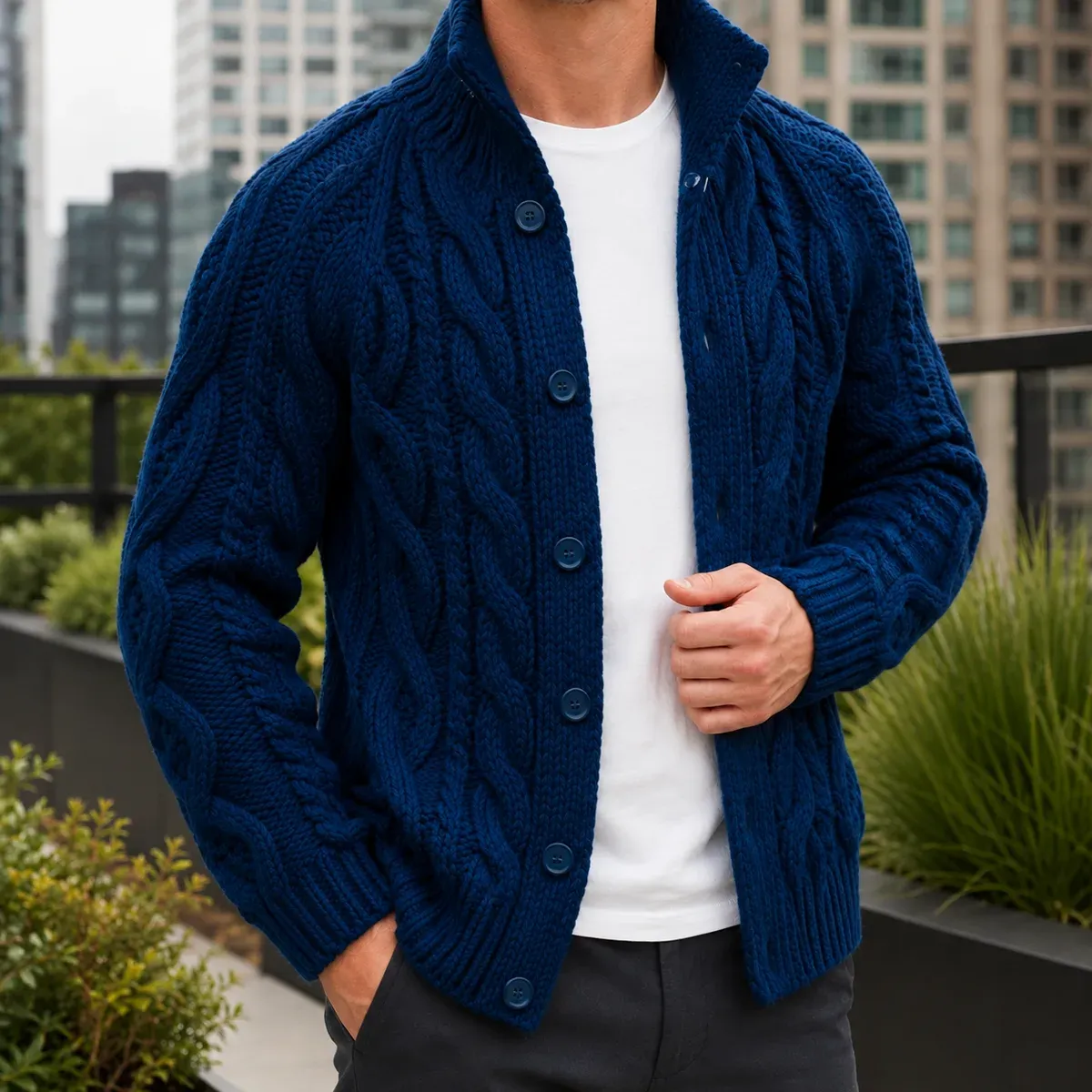 Maximus Cable Knit Sweater — gallery photograph 1