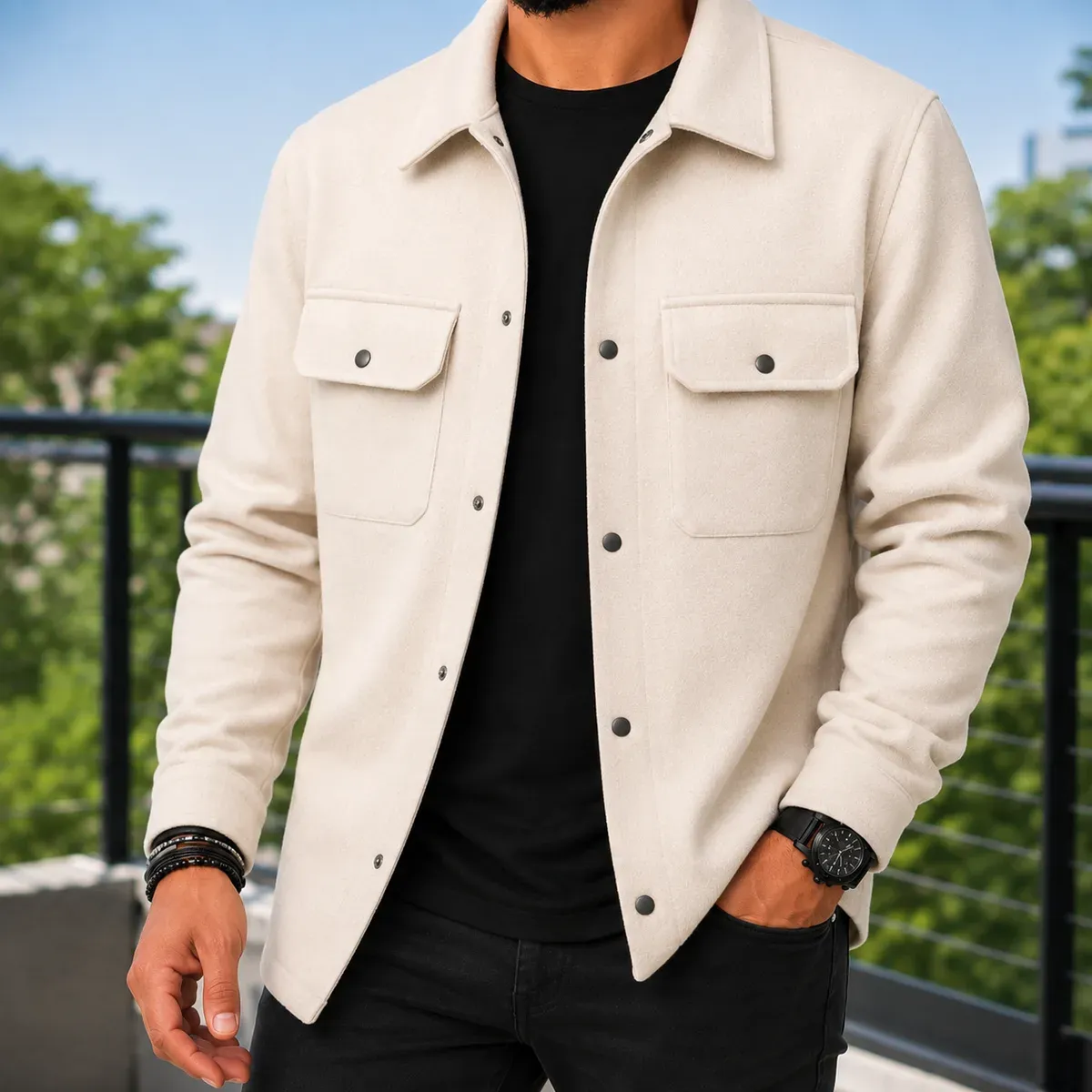 Maxim Utility Jacket in Light Beige