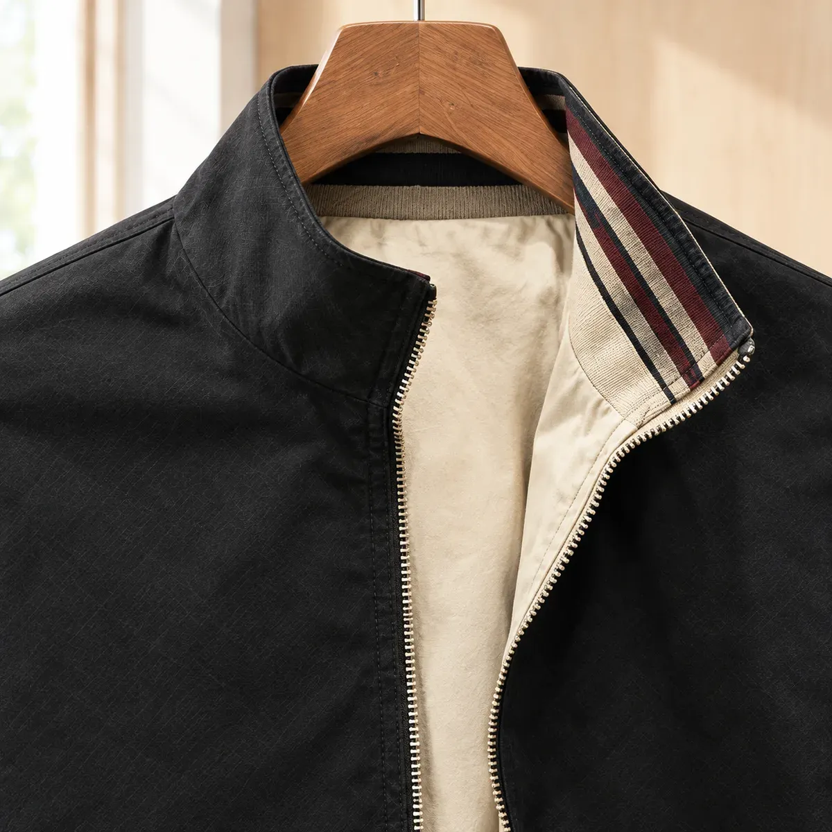 Aurelien Stand Collar Jacket — detail