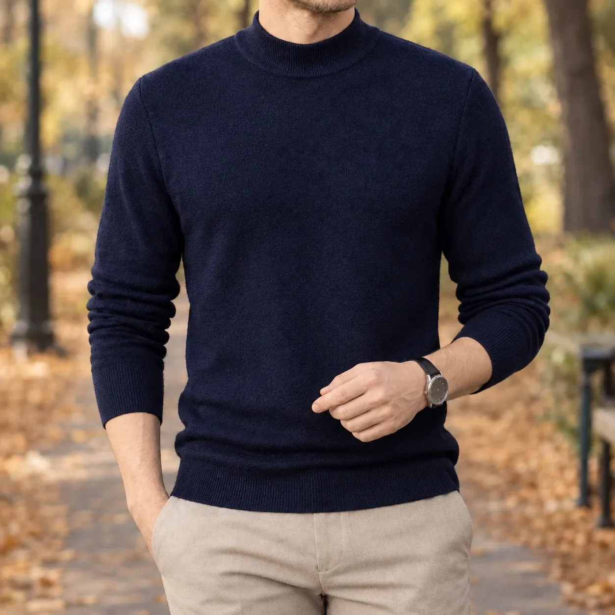 Lennox-Jude Mock Neck Sweater — source gallery photograph 4
