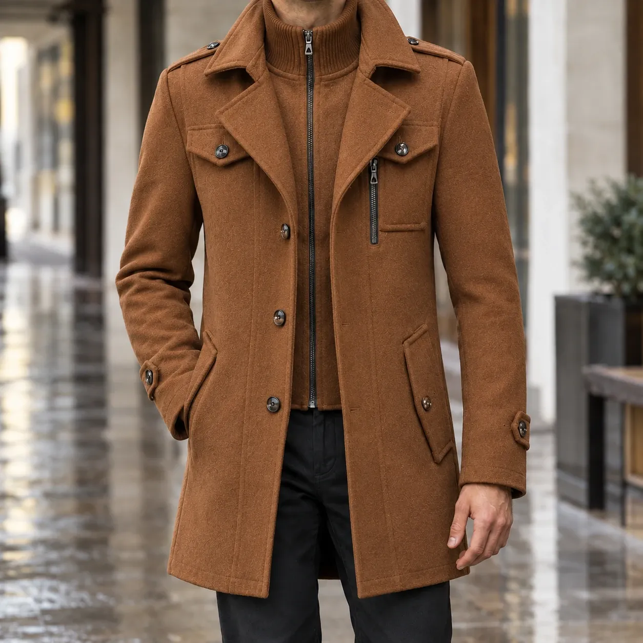 Caspian-Dean Wool Coat — source gallery photograph 4