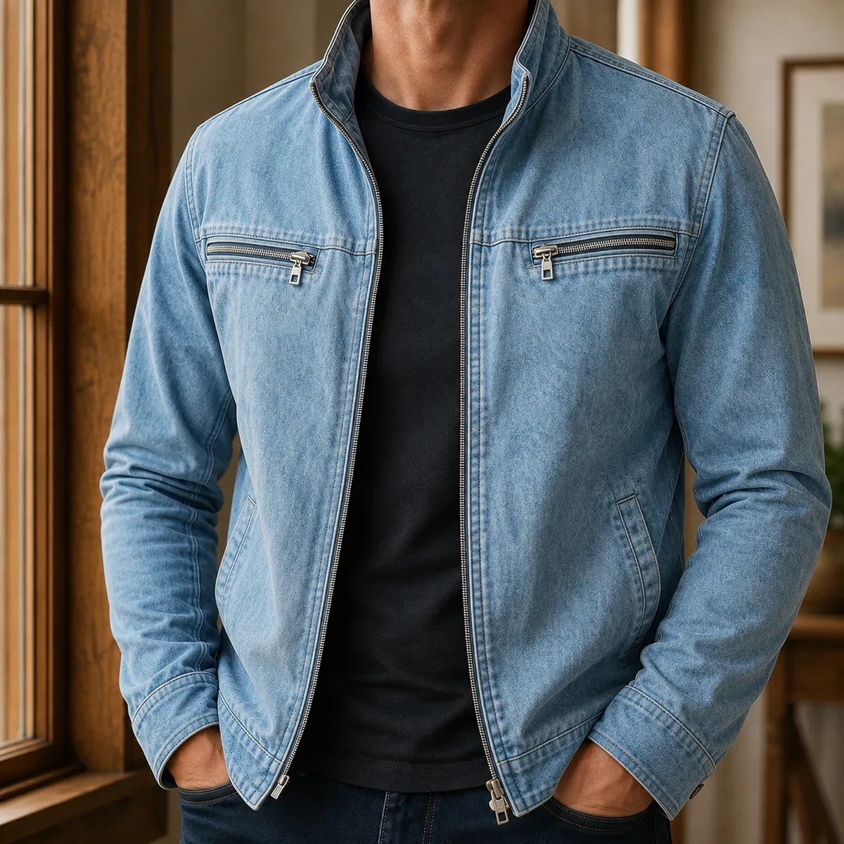 Theo Military Jacket in Blue