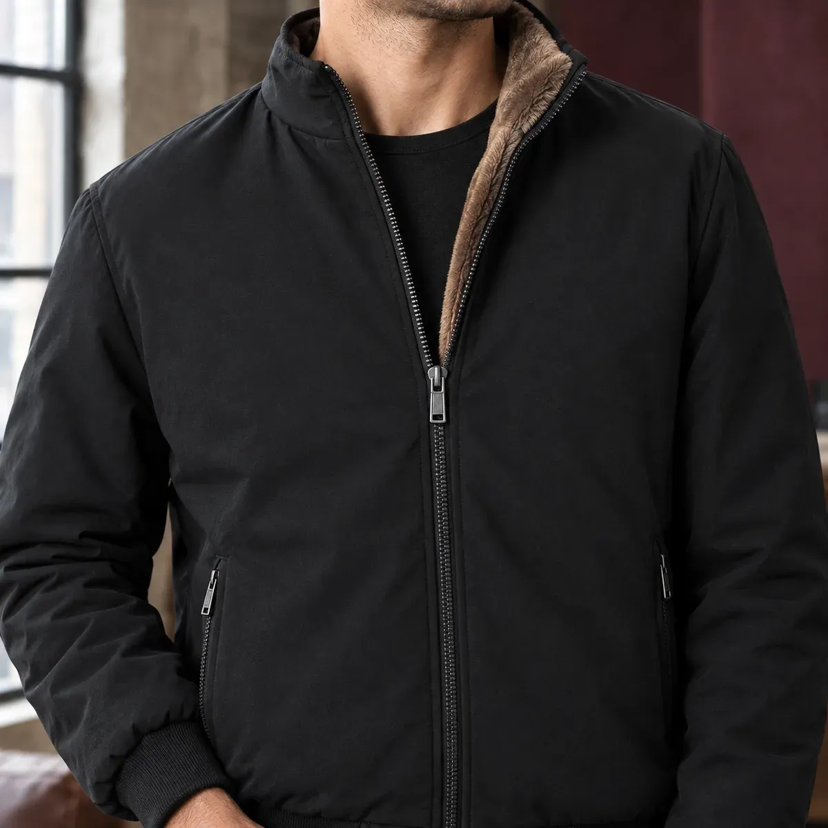 Malcolm Stand Collar Jacket — detail