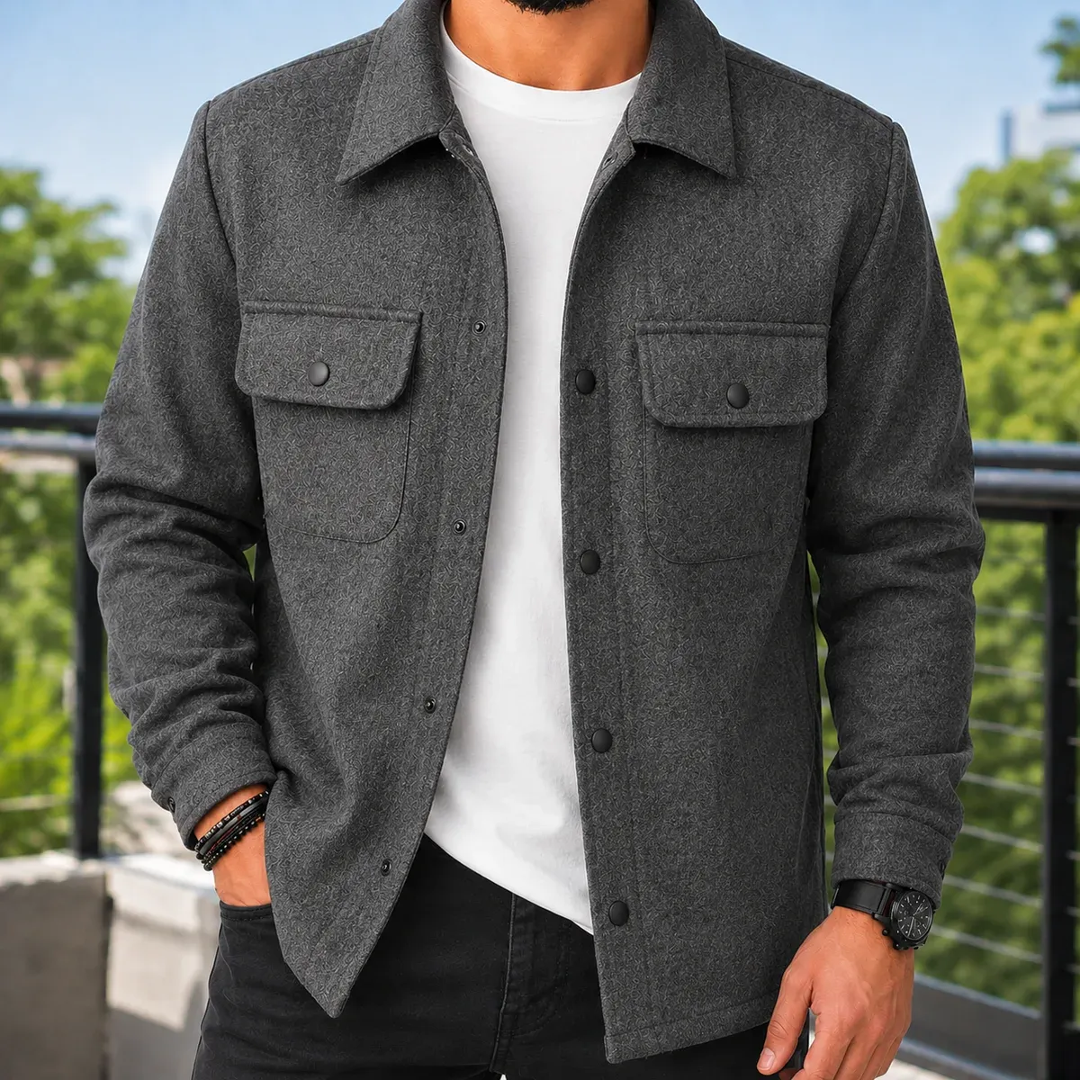 Maxim Utility Jacket in Dark Gray