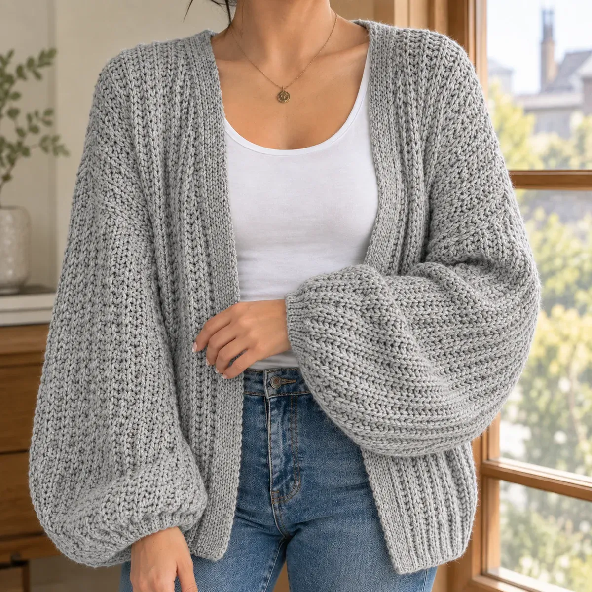 Allegra Chunky Cardigan — detail