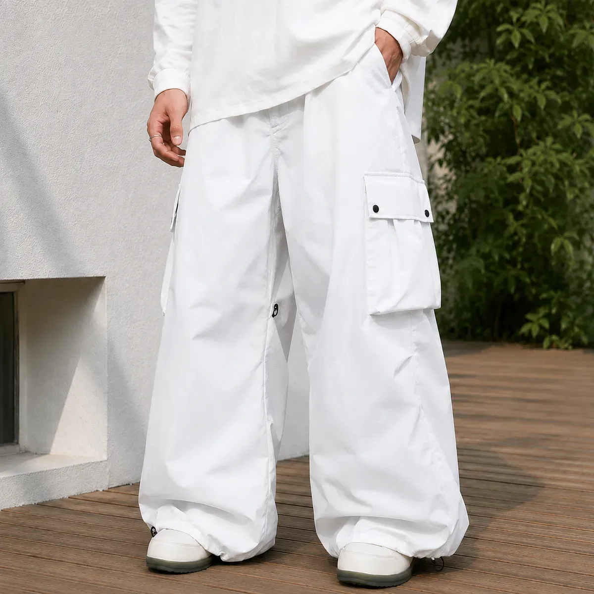 Leander Baggy Pants in White