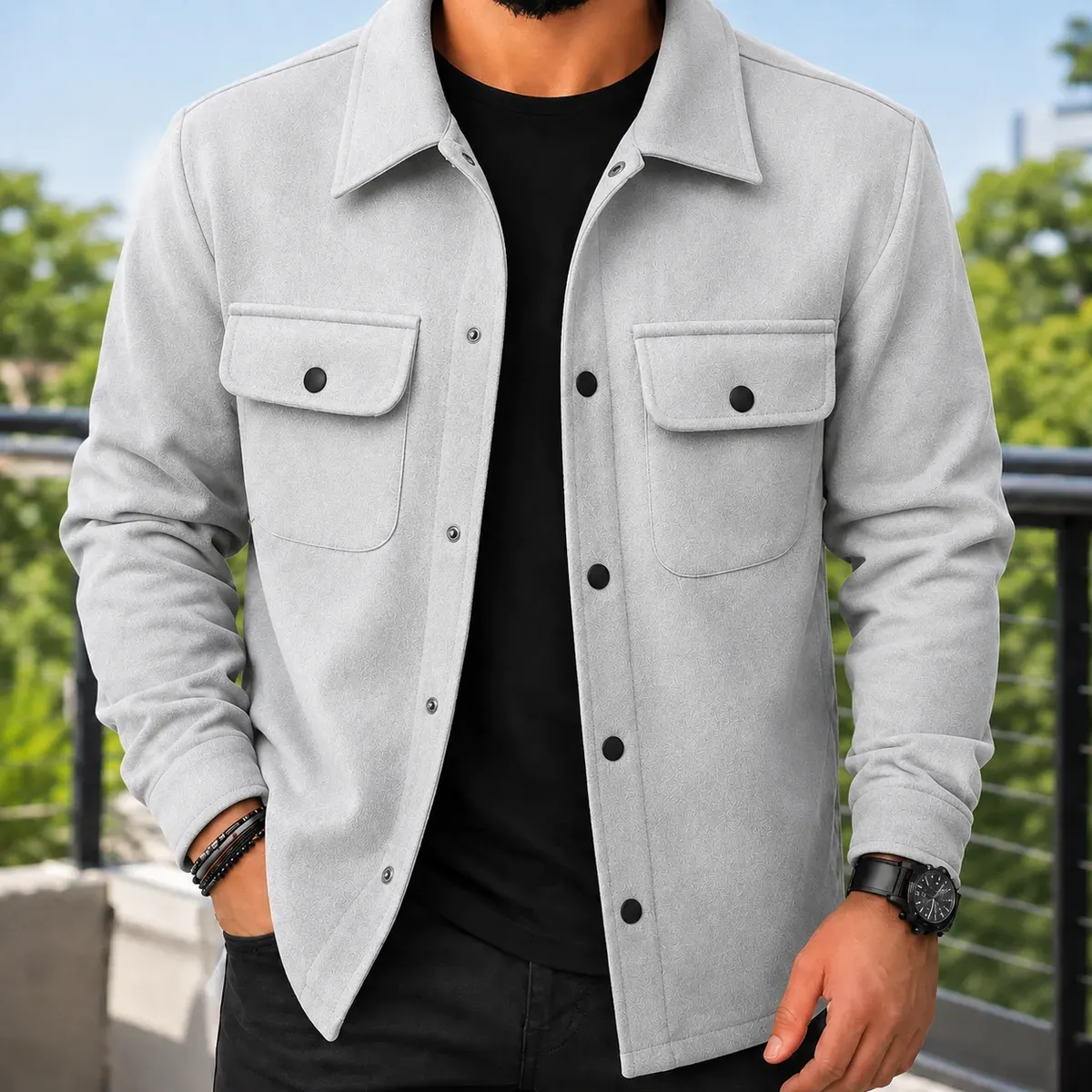 Maxim Utility Jacket in Light Gray