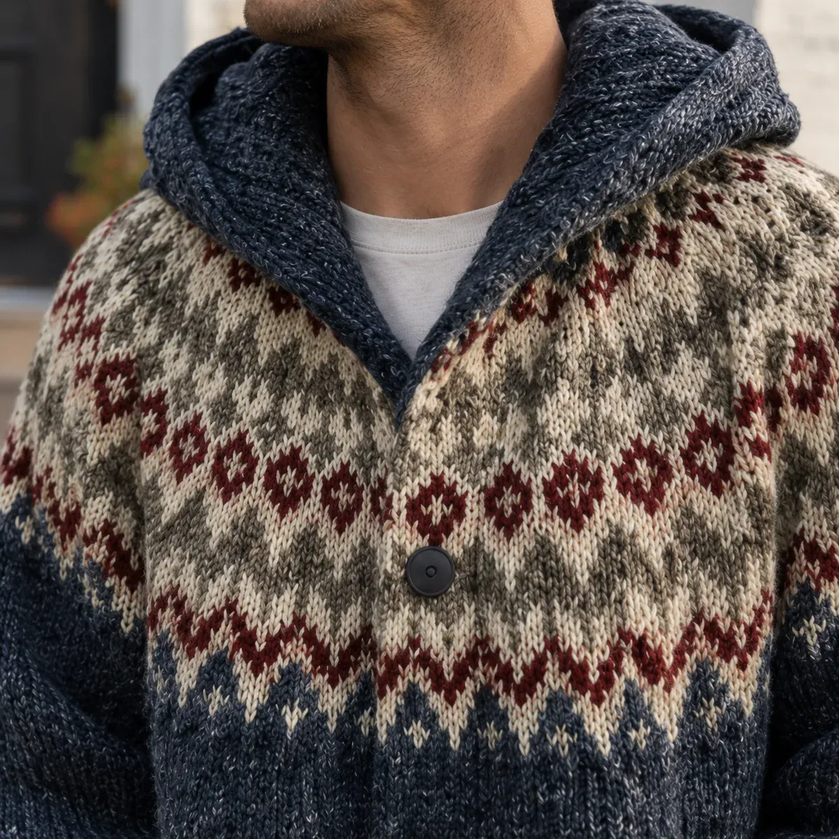 Edmund Hooded Cardigan — detail
